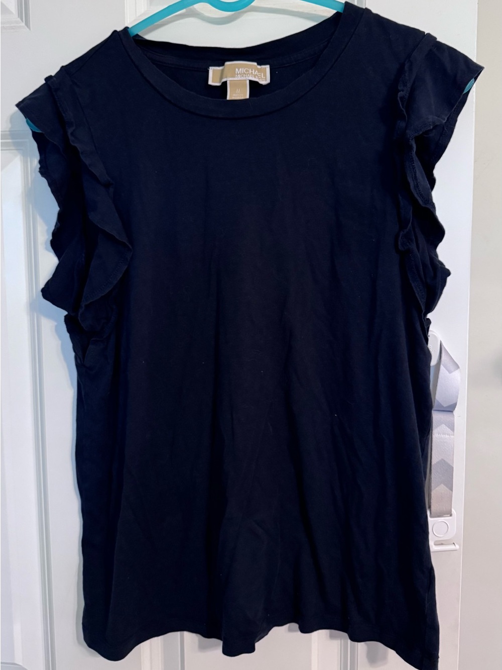 Michael Kors flutter sleeve tee t-shirt top navy blue Women’s M Medium